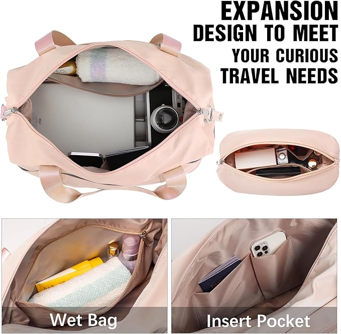 LONG VACATION Carry On Luggage Sets 3 Piece 20 Inch Suitcase Set, ABS+PC Hardshell Lightweight Travel Luggage with Spinner Wheels & YKK Zipper TSA Lock (PINK, 20 Inch)