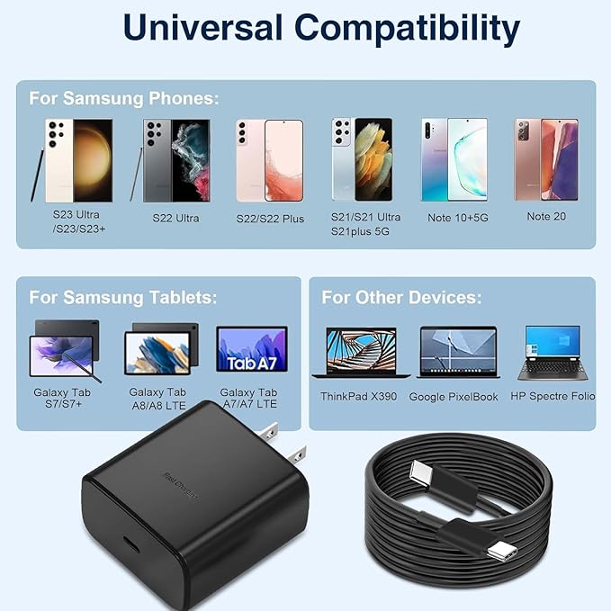 45W Super Fast Charger Type C, USB-C Fast Charger for Sumsung S25 Ultra/S25/S25+/S24 Ultra/S24/S24+/S23 Ultra/S23/S23+/S22 Ultra S22+/S22 ultra/S22