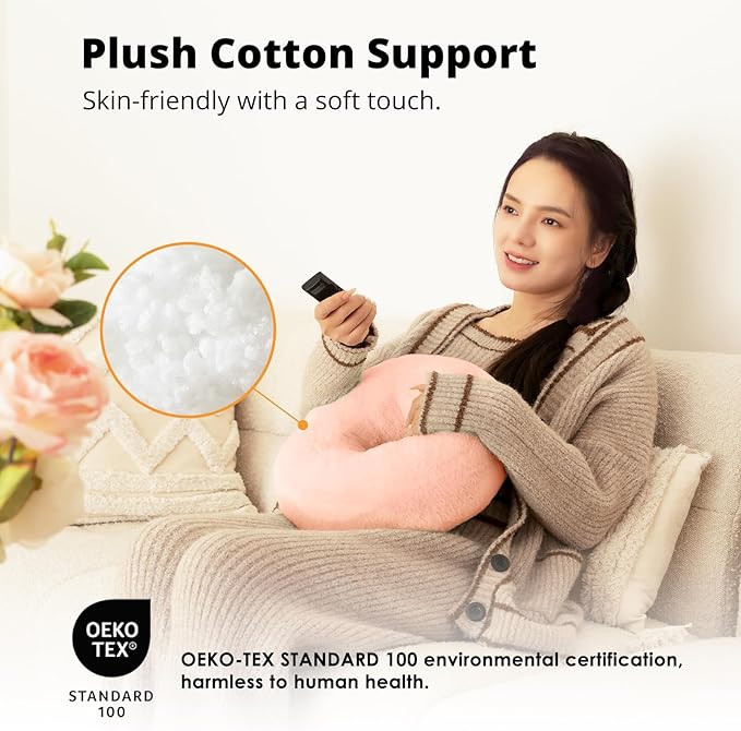 Tablet Pillow Stand for Reading, Adjustable Tablet Stand Phone Holder for Bed with Detachable Snack Bowl, Fits 4.7"-13" Kindle/Phones/Tablets, Watch Videos, Stream Media, Pink