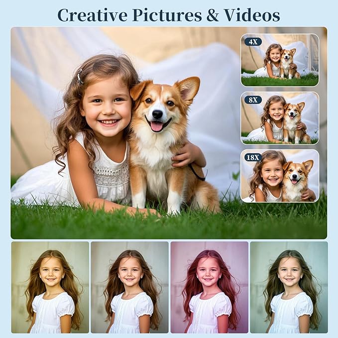 Digital Camera, Autofocus 4K 64MP Point and Shoot Digital Cameras for Teens with 64GB Card, 18X Zoom Anti-Shake Compact Video Camera for Student Kids Boys Girls Beginner - Black