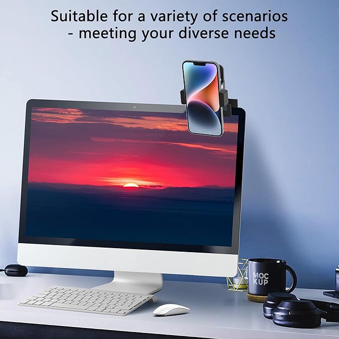 Metal holder Clip Clamp Mount 360 Degree Rotation 1/4 inch Screw for iPhone 16 15 14 13 12 series Samsung Oneplus Xiaomi Cell Phones and Arlo/Blink/Eufycam/Wyze/Nest/reolink/Tapo camera series