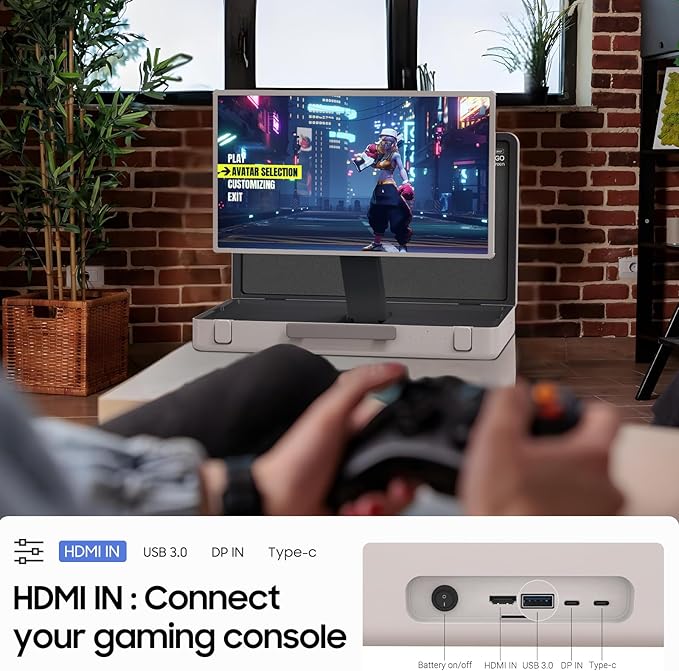 apolosign packgo 27-Inch Portable Entertainment System, Compact Suitcase Design Smart TV, Android OS, Bluetooth 3D Speakers, Built-in Battery 6H, Briefcase Screen Perfect for Travel & Parties (White)