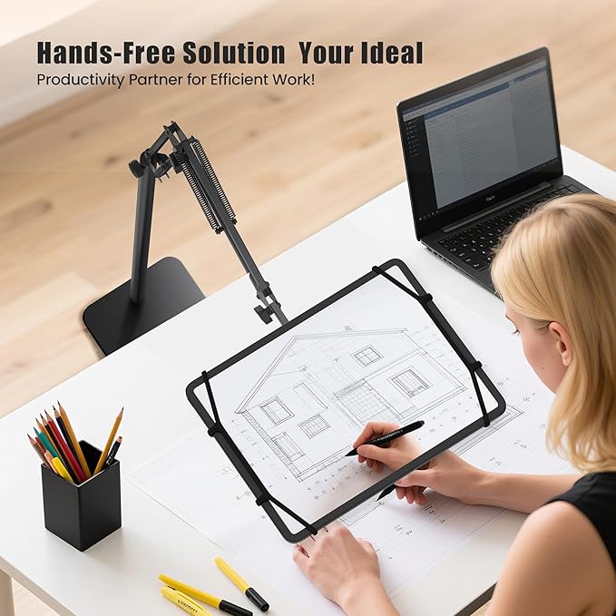 Tablet Floor Stand,Universal Metal Tablet Holder,Overhead Bed Mount Height Angle Adjustable Stand, 360° Rotation Floor Holder for iPad, Kindle, Tab,Phones, E-Readers(7-12.9 Inch)