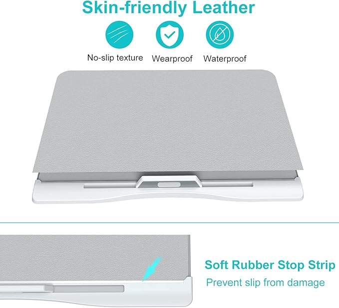 Laptop Bed Tray Desk, Foldable and Adjustable Lap Table with Heights and Angles, Upgraded-Sturdy Laptop Lap Desk for Bed/Sofa/Couch/Floor (2 Drawers, X-Large, Grey)