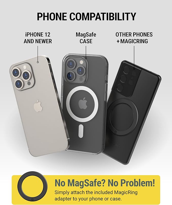 Scosche SMSDV MagicMount MagSafe Car Mount for Vent/Dashboard Cell Phone Holder, 360 Rotation Magnetic Phone Stand for Dash with Vent Clip Compatible with iPhone 16 15 14 13 12 and Android Cellphone