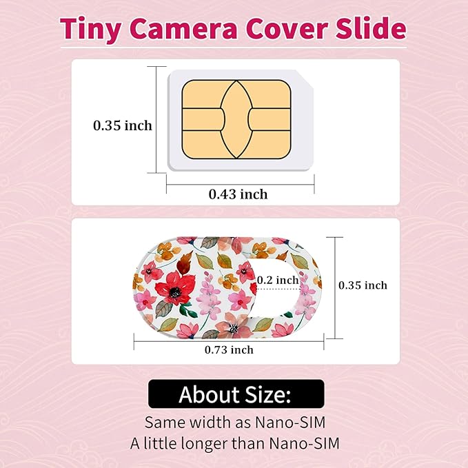 Laptop Camera Cover Slide Cute, Ultra Thin Webcam Cover for iPhone iPad MacBook Pro Computer iMac Cell Phone PC Accessories, Camera Blocker Slider, Great for Privacy - Flowers (3*Flowes)