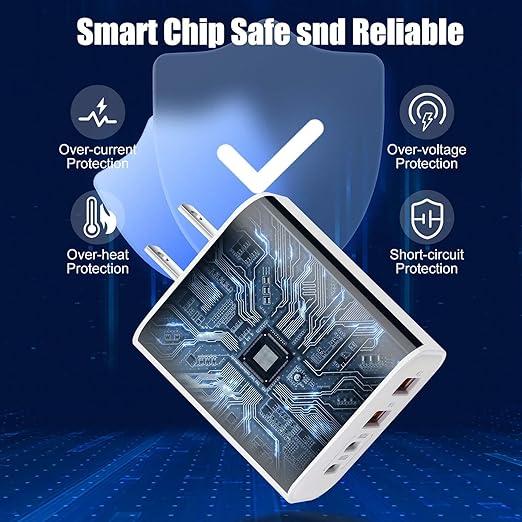 USB Type C Charger for iPhone 16 Pro,40W Multiport Type C Charger Fast Charging,2Pack 4 Port USB C Wall Charger 10FT USBC Chargers Cord for iPhone 16/16 Pro/16 ProMax/16e/15/15 ProMax/15 Plus,iPad Pro