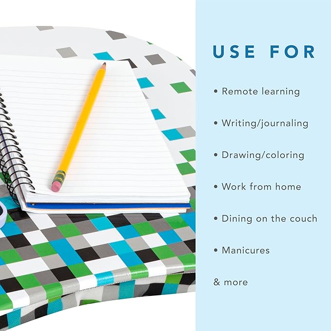 LAPGEAR MyStyle Portable Lap Desk with Cushion - Pixel - Fits up to 15.6 Inch Laptops - Style No. 45314