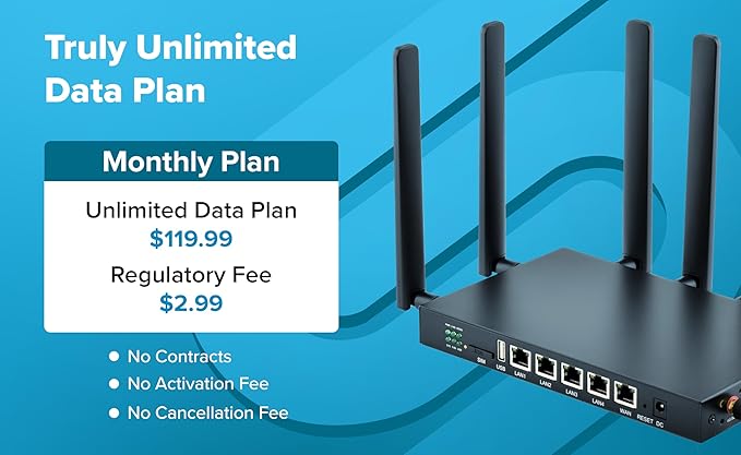 Solid Signal IQMC520 4G / 5G Wi-Fi Router | Unlimited Data | No Contracts | North American Coverage | Multi-Carrier | Dual-Band Wi-Fi | U.S. Company and Support