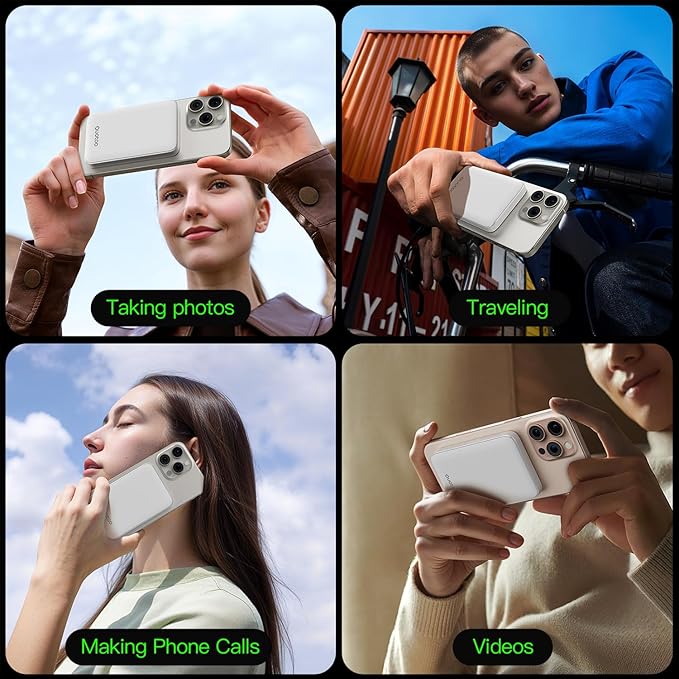 2025 Magnetic 15W Power Bank for iPhone,5000mAh Magsafe Battery Pack with 20w Fast Charging,Slim Magsafe Power Bank in&Out,with LED Display,Wireless Portable Charger for iPhone 16/15/14/13/12 Series