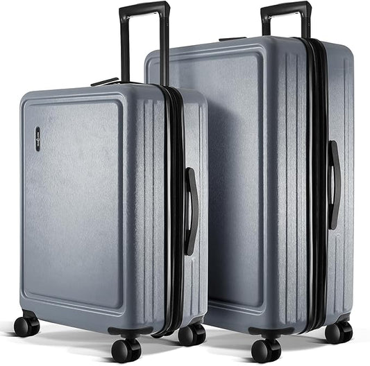 Luggage Sets 2 Piece, 24 Inch Suitcase and 28 Inch Luggage with Spinner Wheels, Durable Hard Shell Suitcase Set, Expandable Travel Suitcases with Wheels, Grey