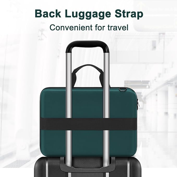 MOSISO Hard Shell Laptop Case for Men Women,13 inch Computer Bag Compatible with MacBook, HP, Dell, Lenovo, Asus, Notebook,13.3 inch Laptop Bag with Front Pocket & Shoulder Strap, Teal Green