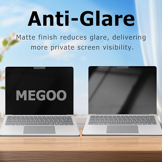 Megoo Privacy Screen for Surface Laptop 13 inch (2025), Magnetic Anti-Spy Film, Anti-Glare, Blue Light Filter, Washable Nano Adhesive, Removable Design