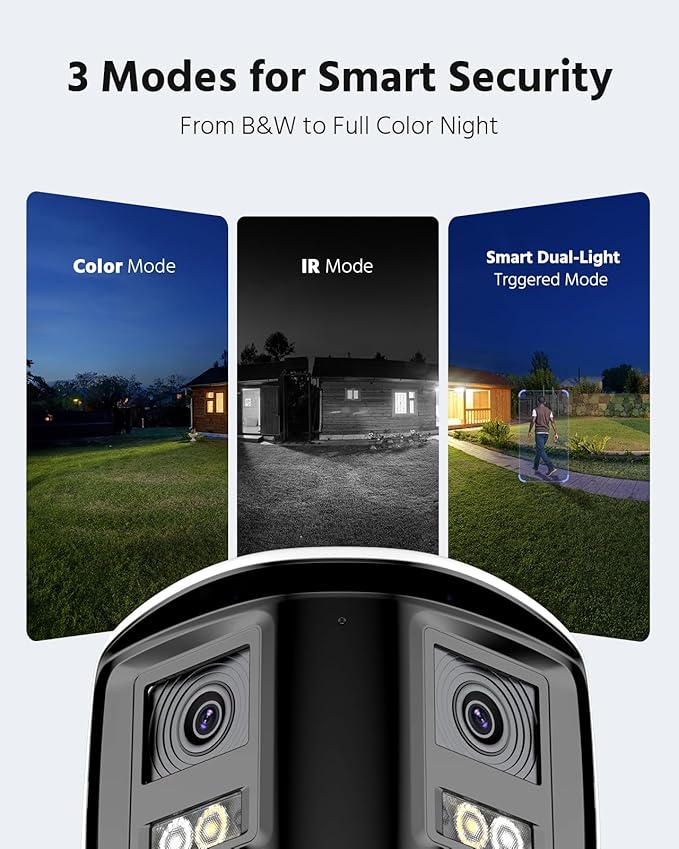ANNKE FCD800 4K 8MP Dual Lens PoE Security Camera, 180°Panoramic View, Smart Dual Light Color Night Vision, Two-Way Audio, Light&Sound Alarm, AI Human/Vehicle Motion Detection, IP67 Weatherproof