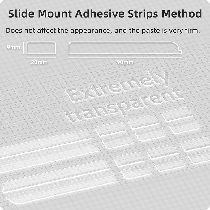 Privacy Screen Adhesive Strips and Slide Mount Tabs for Laptop Computer Monitor, Privacy Screen Slide Mount Tabs *2, Privacy Screen Adhesive Strips *2, 1pcs Microfiber Cloth, 2pcs Screen Cleaning Kit