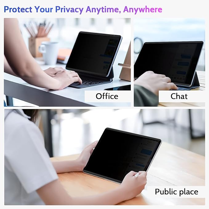Magnetic Privacy Screen Protector for iPad 10th 2022 10.9" & iPad 11th A16 2025 11", Removable Anti Blue Light Glare Spy Private Filter, High Sensitive Bubble-Free Black Security Screen
