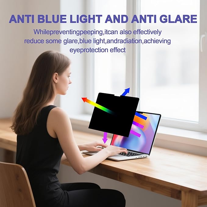 360° Privacy Screen Protector for MacBook Pro 14 Inch (2021-2024, M1, M2, M3, M4) Privacy Screen Filter for MacBook Pro 14 Inch, Anti-Spy/Anti Fingerprint/Anti Blue Light/Anti Glare