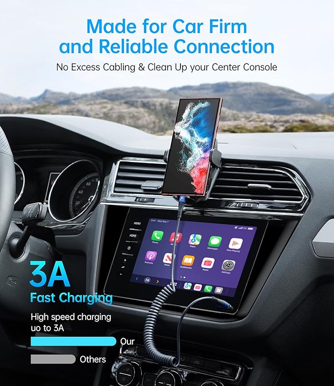 USB C Cable 3ft 2Pack Coiled USB A to USB C Charge Cord for Car, USB-C Charging Cable Compatible with iPhone 17/16/15/Plus/Pro/Pro Max/Samsung Galaxy S20 S10 S9 S8 Plus Note 10 and Other USB C Devices