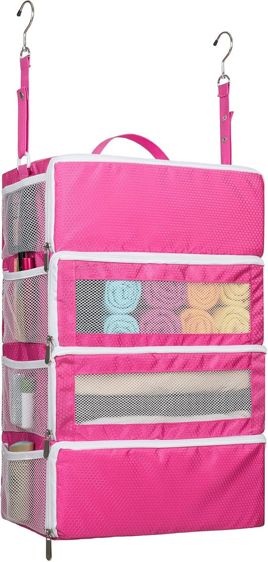 Suitcase Organizer, Travel Luggage Organizer Hanging Shelves Packing Cube Closet/Collapsible Portable Travel Organizer for Carry-on