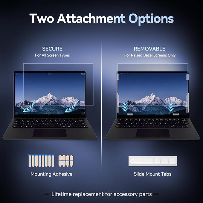 13.3 Inch Laptop Privacy Screen Compatible with Lenovo Hp Dell Acer Asus Thinkpad Envy Xps, 16:10 Aspect Removable Anti Glare Blue Light Filter Protector,13 in Computer Monitor Privacy Shield