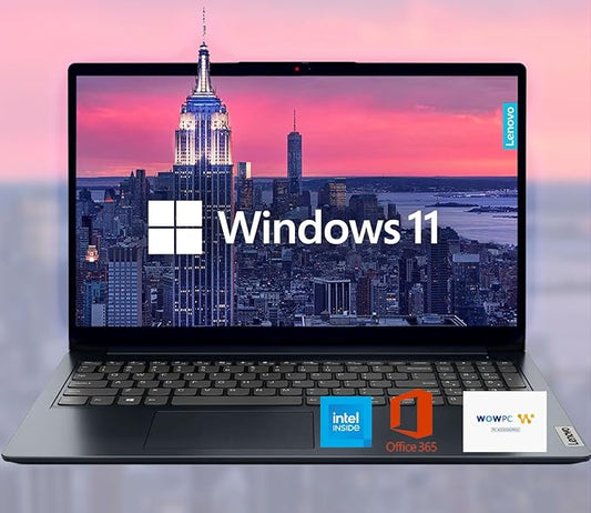 Lenovo IdeaPad 15.6" HD Anti-Glare w/ 1 Year Microsoft 365, 20GB RAM, 1.1TB SSD, Windows 11 Home, WiFi 6, HDMI, USB-C, Intel Processor, SD Card Reader, Up to 9.5 Hours Battery Life, w/WOWPC USB