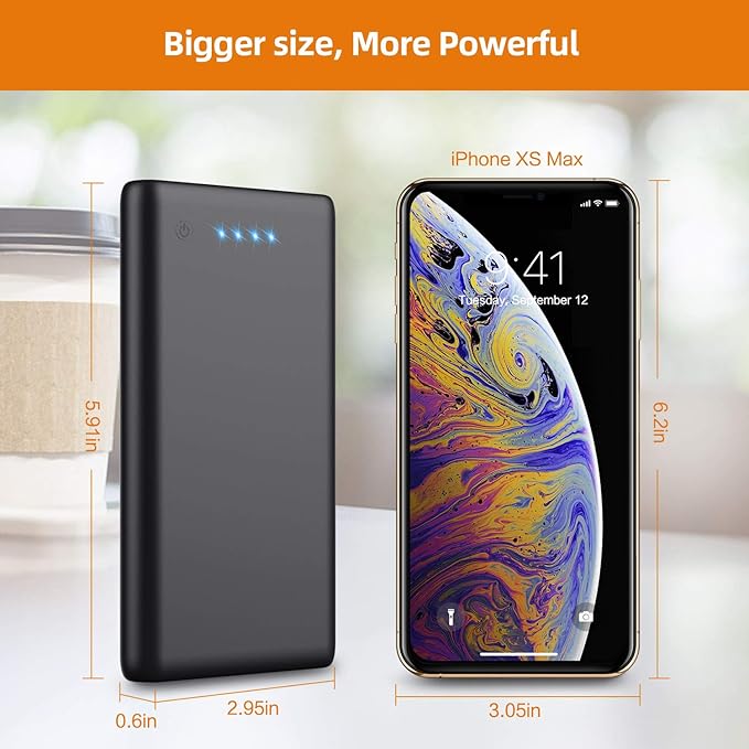 Portable Charger Power Bank 25800mAh Huge Capacity External Battery Pack,Dual Output High Speed Charging Power bank with 4 LED Indicator Compatible With iPhone 17/16/15/14/13,Samsung Android Phone etc