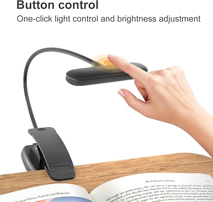 Beanbag Pillow Stand With 6500K Reading Light, Hands Free Holder, Comfortable Lap Stand for Reading in Bed, Desk, or Sofa, Wooden Rest for Book Lovers, AAA Battery Required