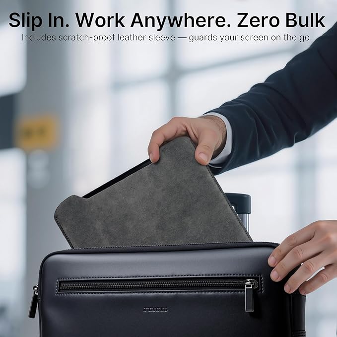 Laptop Screen Extender - Ultra-Thin 1.3lbs 14" FHD IPS Dual Portable Monitor Extension for Laptop, Attachment Plug & Play for 13-17" Laptops, Second Extra Travel Display for Windows/Mac/Android