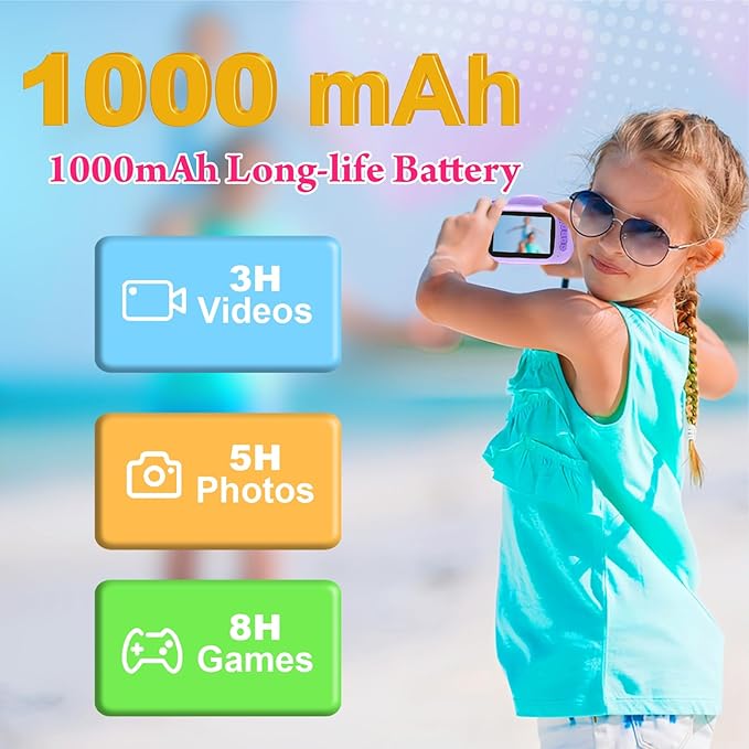 Kids Camera Instant Print, 3.5'' Kids Digital Camera Instant with 1080P HD Photos & Videos, Christmas Birthday Gifts for Girls Boys Age 3-12 (Purple)
