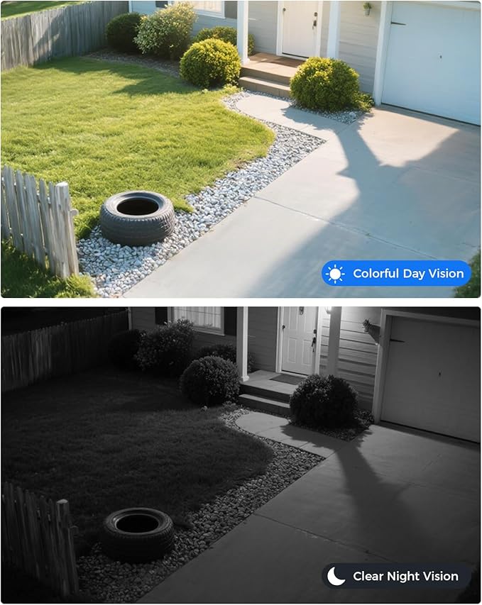 Hiseeu [16CH Expandable] 2.4G/5G Wireless Pro Security Camera System, 10.1" LCD 8MP Monitor, Wired Plug-in Powered 4Pcs 5MP Outdoor Indoor Cameras, One-Way Audio, Waterproof, Motion Detection, 1TB HDD