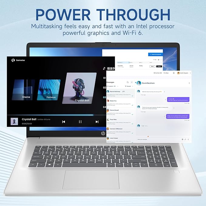 HP Essential 2025 Laptop, 17.3" FHD, CORE 7 (Beats i7 1355), 32GB RAM, 2TB SSD, FP Reader, Backlit KB, Webcam, Wi-Fi 6, Windows 11 Home, Silver, Bundle with ADATA 512GB External SSD