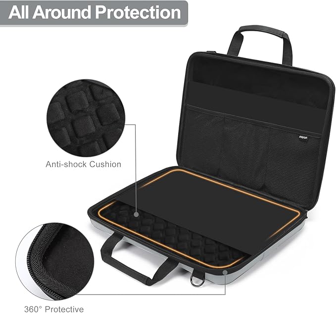 MOSISO Hard Shell Laptop Case for Men Women,17 inch Computer Bag Compatible with MacBook, HP, Dell, Lenovo, Asus, Notebook,17.3 inch Laptop Bag with Front Pocket & Shoulder Strap, Gray