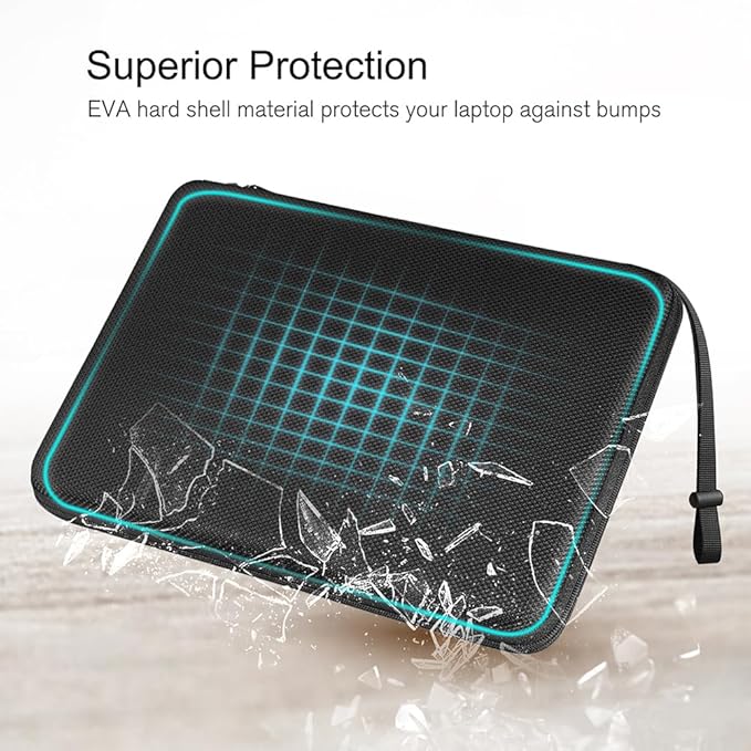 FINPAC Hard Laptop Sleeve Case for 13 inch MacBook Air M4 2025 M3 2024, 14 inch MacBook Pro M4/M3/M2/M1 A2918 A2992 A2779 A2442, 13'' Air/Pro, Waterproof Case for Dell, Surface Laptop, HP, Acer, Black