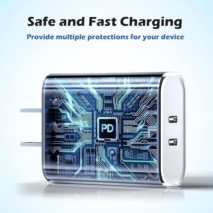 Fast Charger for Apple Watch Charger,iPhone Dual Port Wall Charging Block with 6.6FT Magnetic Wireless Cable for iWatch Charger,USB C to Lightning Cable for iWatch Series 11/10/9/8/7/6/SE2/5/iPhone 14