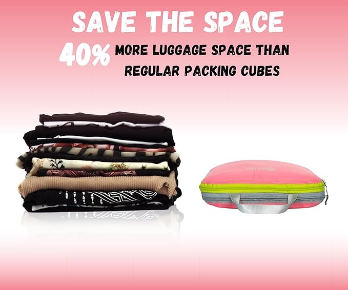 SUITEDNOMAD Ultralight Compression Packing Cubes Set, Suitcase and Backpack Travel Organizer Bags