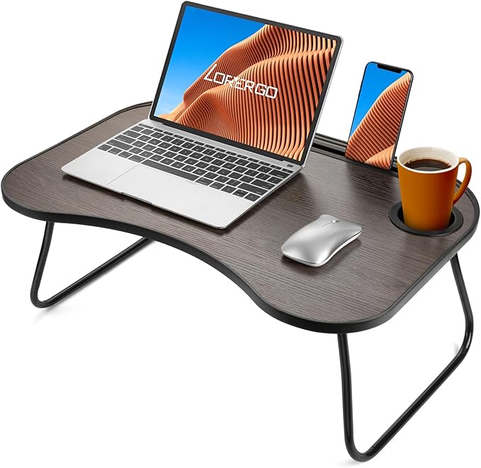 LORYERGO Lap Desk for Laptop, Laptop Lap Desk with Slot for Phone & Tablet, Lap Table for Bed, Suitable as Breakfast Tray, Writing Desk, Drawing Table for Floor & Bed