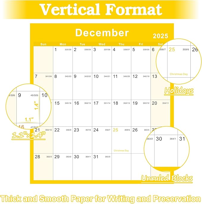 2025-2026 Yearly Wall Calendar - annual calendar 2025-2026, 2025-2026 Yearly Wall Calendar&Planner with Thick Paper, July 2025 - June 2026, X Large, 34.7" x 22.8", 2025-2026 Yearly Planner (2025-2026 Yearly Wall Calendar - Colorful)