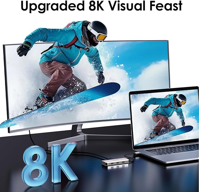 USB C Docking Station Dual DP Monitor, Displayport Docking Station with Dual DP, HDMI, VGA, USB2.0 Ports for Lenovo HP Dell, Windows System Computer