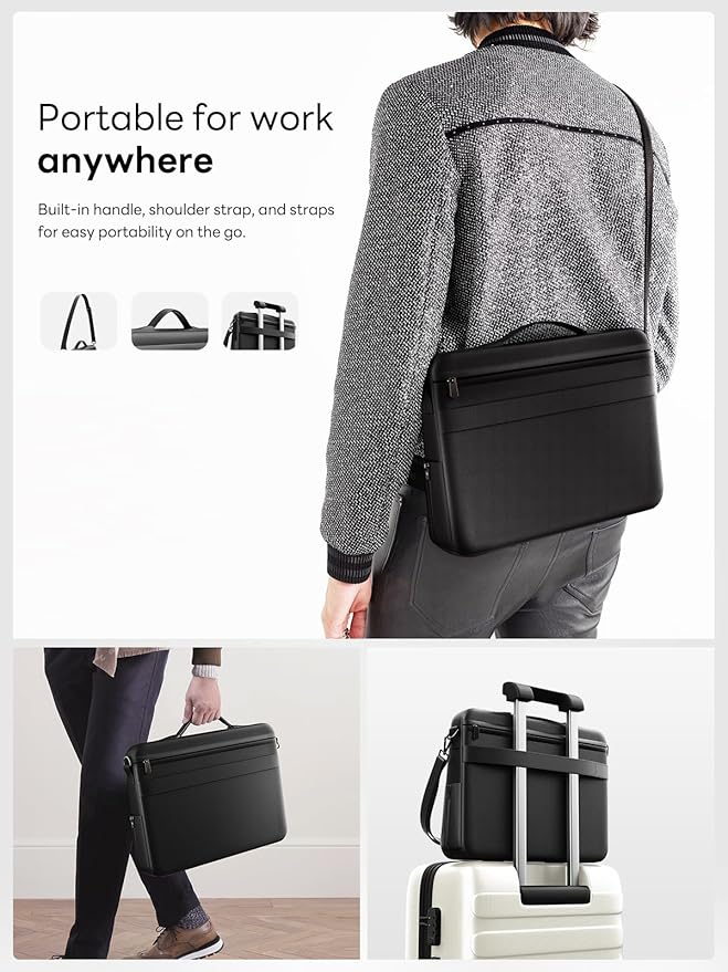 SAIJI Portable Laptop Lap Desk w/Retractable Mouse Pad Tray - Multifunction Lap Desk with Storage for Travel, Office and Home, Fits up to 15.6 inch Laptops (Black)