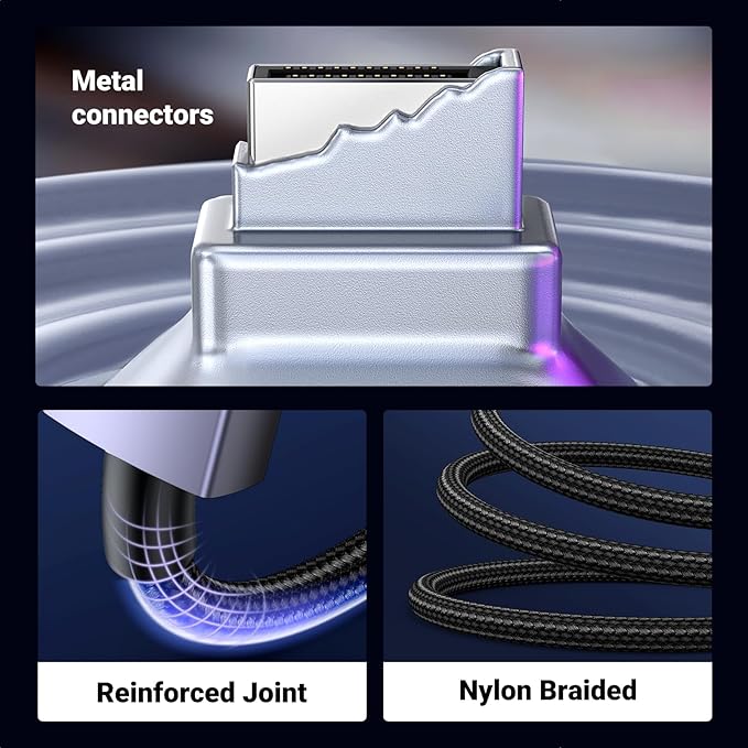 UGREEN DisplayPort Cable 2.1 DP2.0 40Gbps Support 16K@30Hz 8K@240Hz 4K@240Hz HDR, HDCP, DSC 1.2a, Braided Display Port Cable Cord Compatible FreeSync G-Sync Video Card Monitor, 10FT