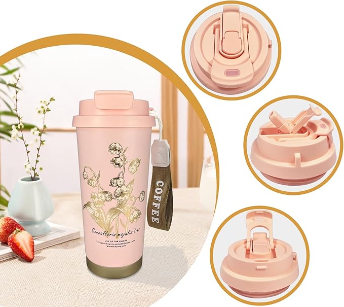 ZK&HX LIFE 17oz Camping Coffee Makers with Ceramic Coating,Camp Pour Over Coffee Maker Set,Portable Coffee Kit for Travel Camping,Insulated Coffee&Tea Mug,Tea Infuser Mug for Loose Leaf Tea