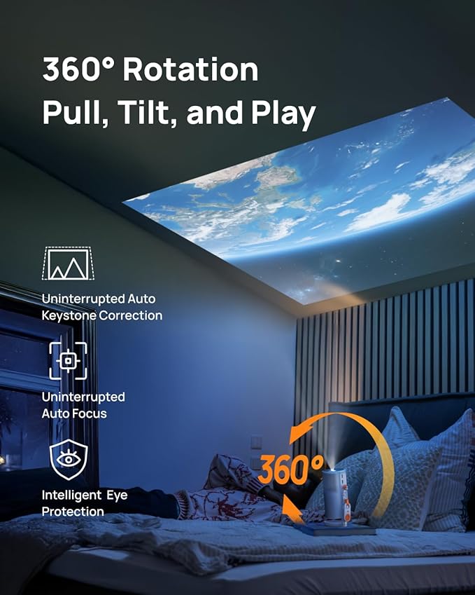 XGIMI MoGo 4 Laser Projector Collection, 550 ISO Lumens, Google TV , Official Netflix, 5h Battery Life – All-in-One Home & Outdoor Cinema Kit with PowerBase Stand, 70" Screen, 4 Filters& Carry Case