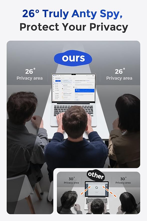 OTAO (2 Pack) Magnetic Privacy Screen for MacBook Air 13 Inch (2022-2025 M2/M3/M4), Removable Washable Reusable Matte Anti Glare Blue Light Protector Private Security Filter for 13.6" Mac Laptop