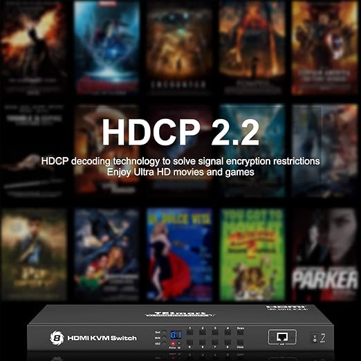 TESmart 8X1 HDMI KVM Switch 8 Port Enterprise Grade Support 4K@60Hz Ultra HD | RS232 | LAN Port | IP Control | Auto Scan | Rackmount [Control up to 8 PCs w/One Video Monitor, Keyboard, Mouse]