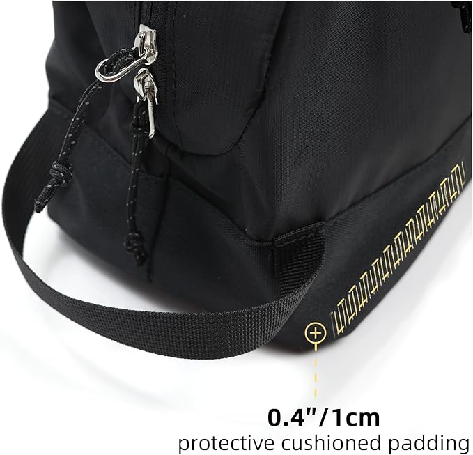 Travel Toiletry Bag 8L, Large Packing Cube with Waterproof TPU Wet/Dry Compartment (01 Black Stealth)