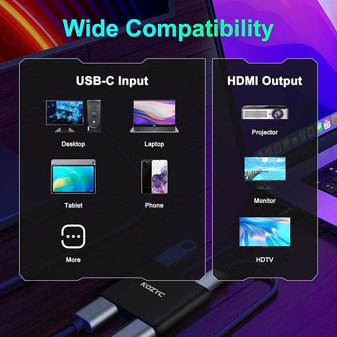 USB C to Dual HDMI Adapter 4K@30Hz, USB C Hub Multiport Adapter with 2xHDMI, USB 3.0, 100W PD, Support USB C to HDMI Splitter Extended Display (MST Only Support Windows), Black