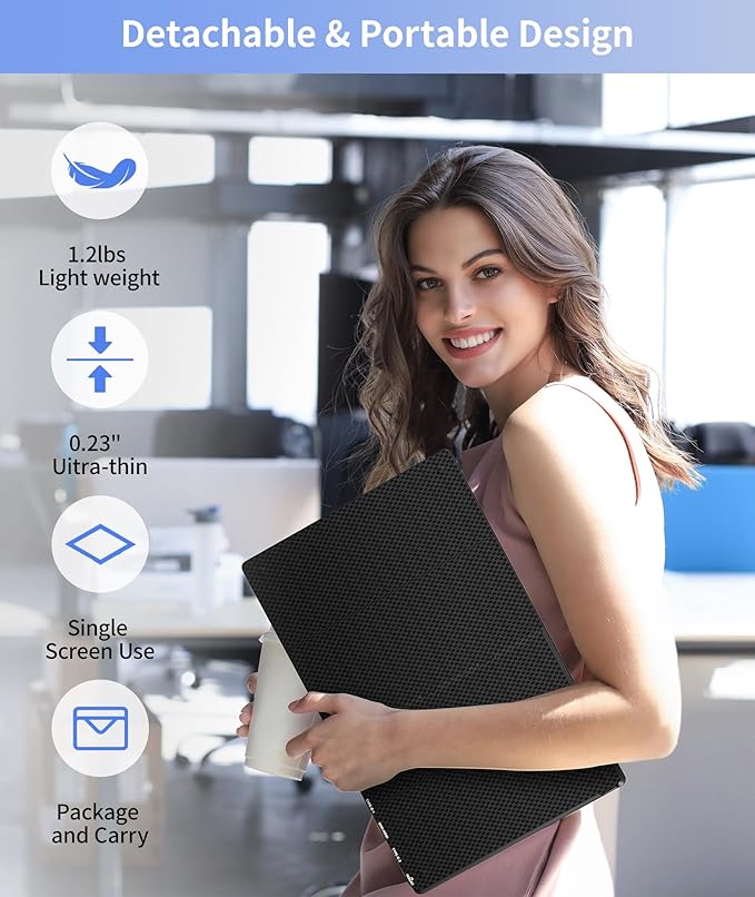 Laptop Screen Extender, Detachable Screen-14 FHD 1080P Triple Portable Monitor, Monitor Extender Upgrade Cooling Base Laptops, Plug and Play, Compatible with Windows, Mac, Chrome