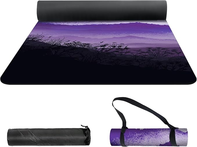 nuveti Yoga Mat Print Extra Thick TPE Non Slip Fitness Exercise Mat with Carrying Bag,72"x24" Extra Thick 6MM Exercise & Workout Mat for Yoga, Pilates Fitness and Floor Exercises