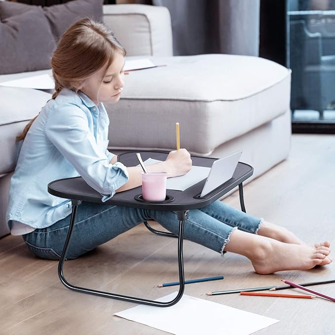 LORYERGO Lap Desk for Laptop, Laptop Lap Desk with Slot for Phone & Tablet, Lap Table for Bed, Suitable as Breakfast Tray, Writing Desk, Drawing Table for Floor & Bed