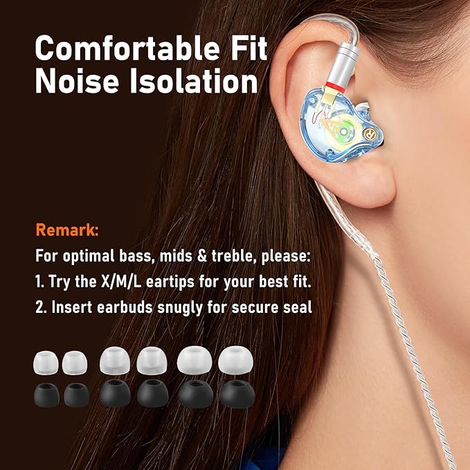 Vibes 202MC USB-C Wired Earbuds - HiFi in Ear Monitor Headphones - Noise Isolating Ear Buds w/ Mic - Clear Sound, Deep Bass & Comfort-Fit Earphones - MMCX to USBC, Silver Plated Cord, Carrying Case